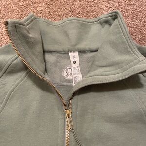 Lululemon Green Scuba Oversized Gold Half-Zip Hoodie
